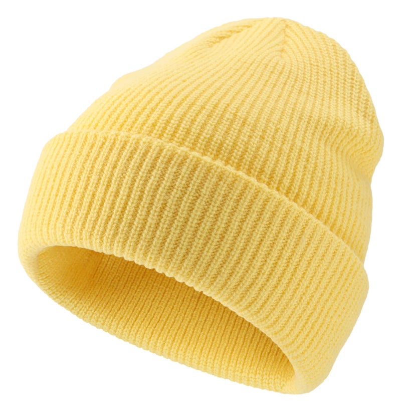 Connectyle Classic Men's Warm Winter Hats Acrylic Knit Cuff Beanie Cap Daily Beanie Hat (Light Yellow) - Image 2